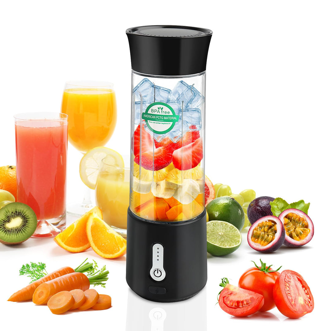 Talifoca 500ml Tragbarer Mixer für Smoothies und Shakes, Standmixer To Go mit 6-Klingen Edelstahl, W