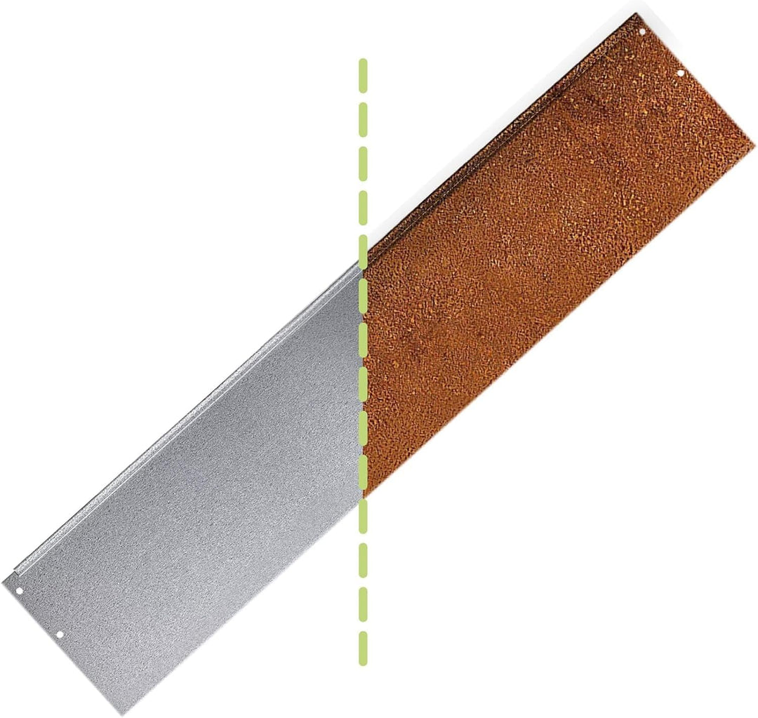 IRKA Rasenkante Cortenstahl Garten 14 cm x 100 cm x 1mm | Set 10 Stück | Cortenstahl stabile Mähkant