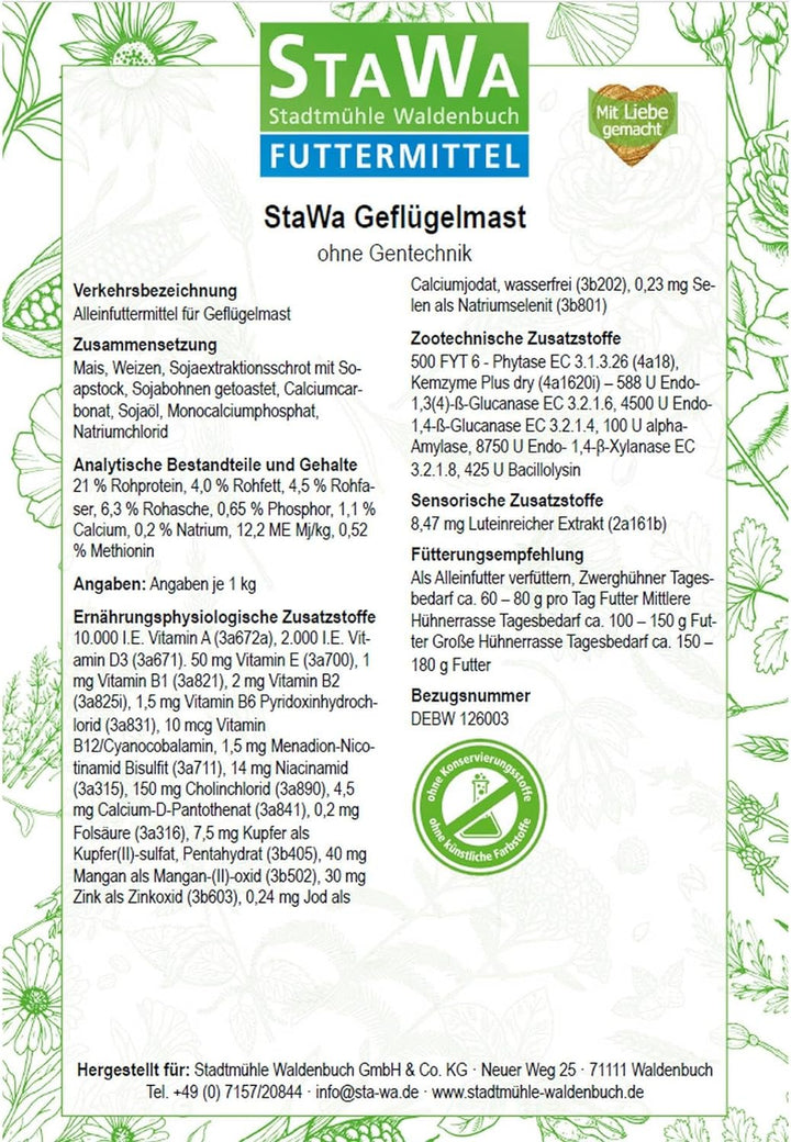 STAWA Geflügelmast 25 kg, ohne Gentechnik