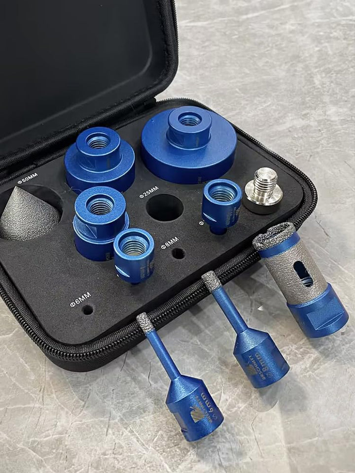 Diamantbohrer Fliesenbohrer Set - BRSCHNITT Diamantbohrer & 25Diamant Fingerfräser-50mmFasenbohrer e