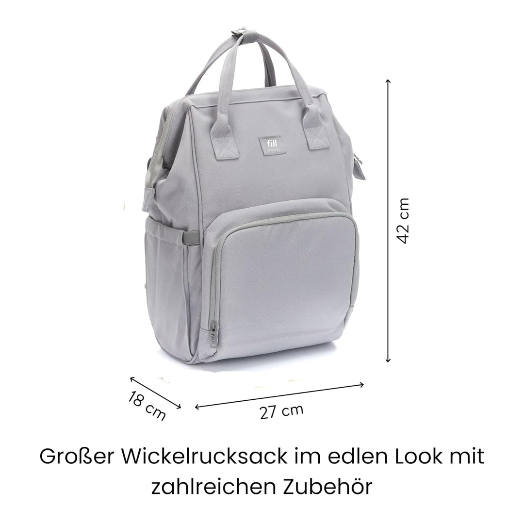 Fillikid Wickelrucksack Barcelona | Geräumiger & stylischer Rucksack mit vielen Fächern, isoliertem