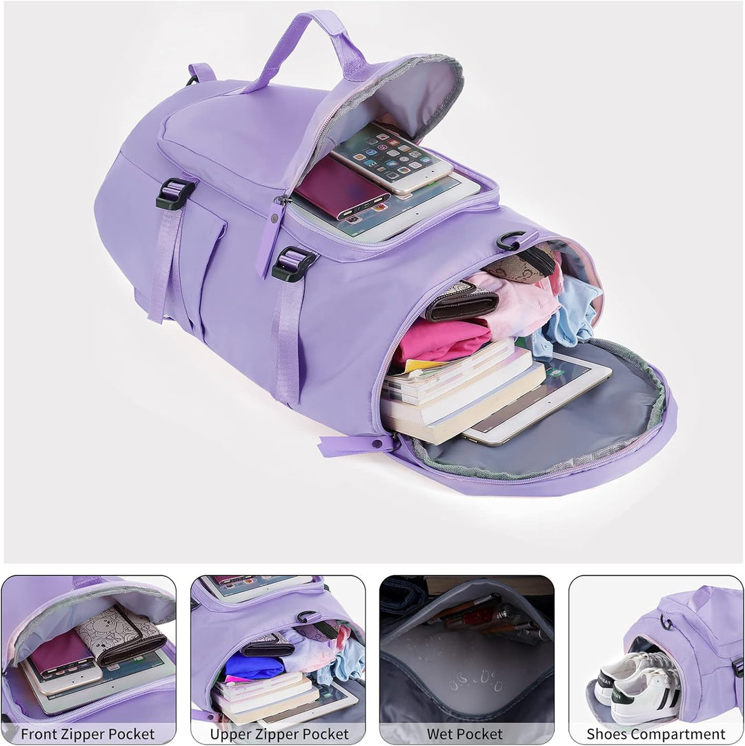 HAWEE Unisex Sporttasche mit Rucksackfunktion Reisetasche mit Schuhfach Gross Reiserucksack Wasserdi