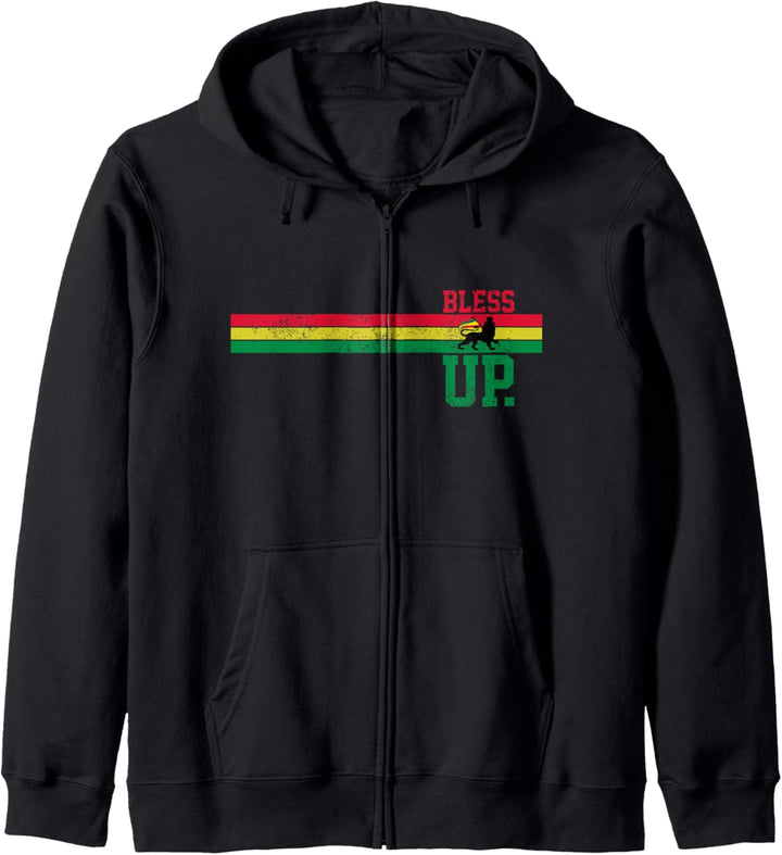 Reggae Rastafari Bless Up Lion Of Judah Rasta Geschenk Kapuzenjacke