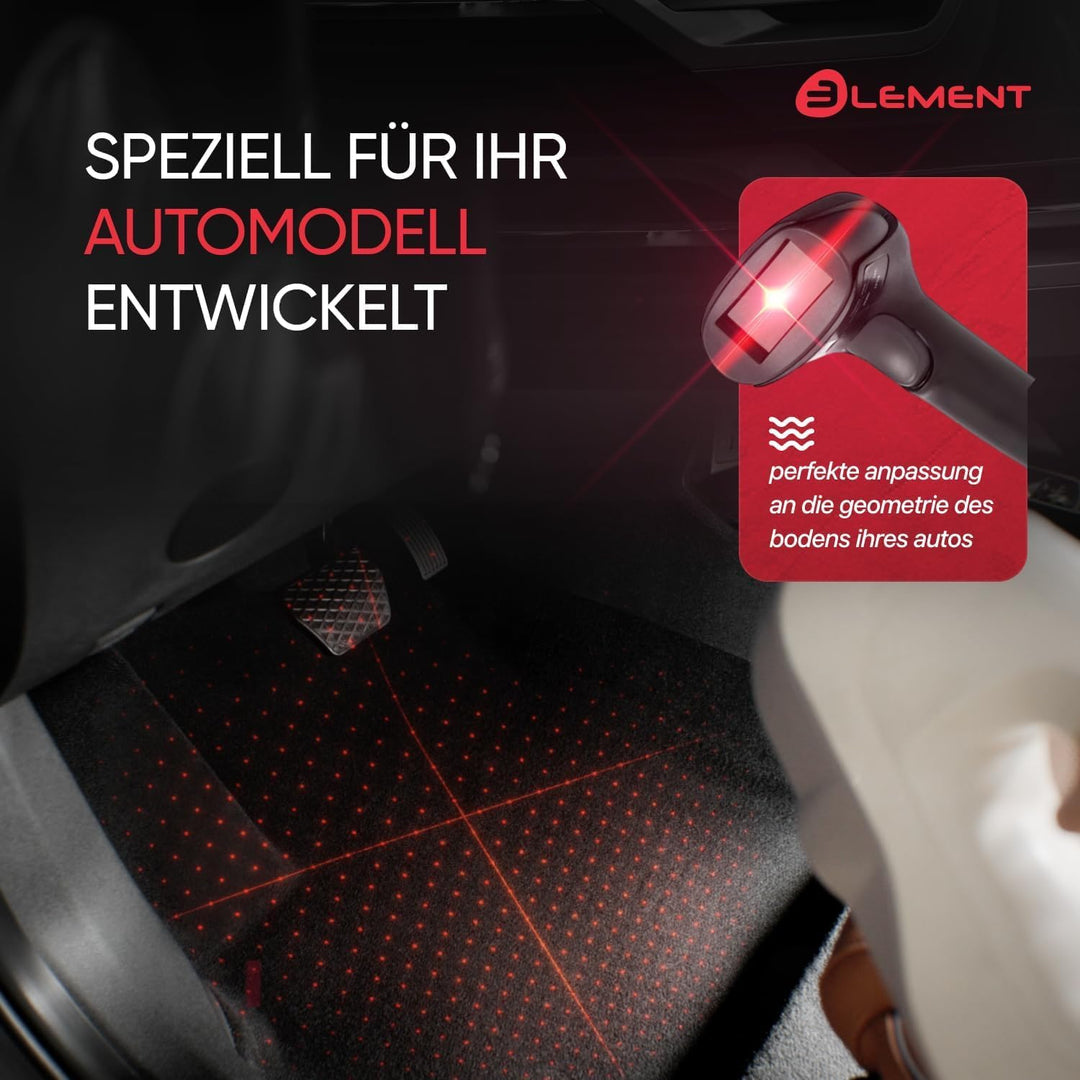 Element Gummimatten Passgenaue Fussmatten VW Touran (I) 2003-2010 (II) 2010-2015 7sitze. 6tlg