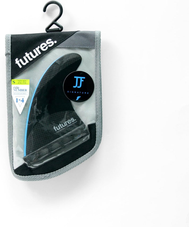 Futures John John Florence 2 Techflex Thruster Fin Small Black/Neon Blue