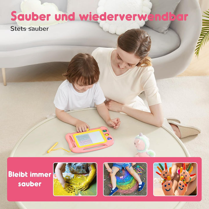 SGILE Magnetische Maltafel Zaubertafel Kinder, Magnet Magnettafel mit 4 Stempeln, Kreatives Spielzeu