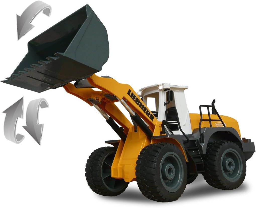 JAMARA 405007 - Radlader Liebherr 564 1:20 2,4G - Schaufel heben/senken/abkippen, realistischer Moto
