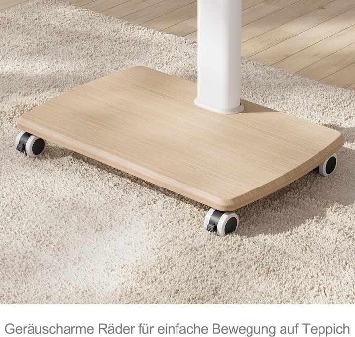 FITUEYES TV Bodenständer Rollbar mit Holzablage TV Standfuss TV Ständer Fernsehstand mit Rollen höhe