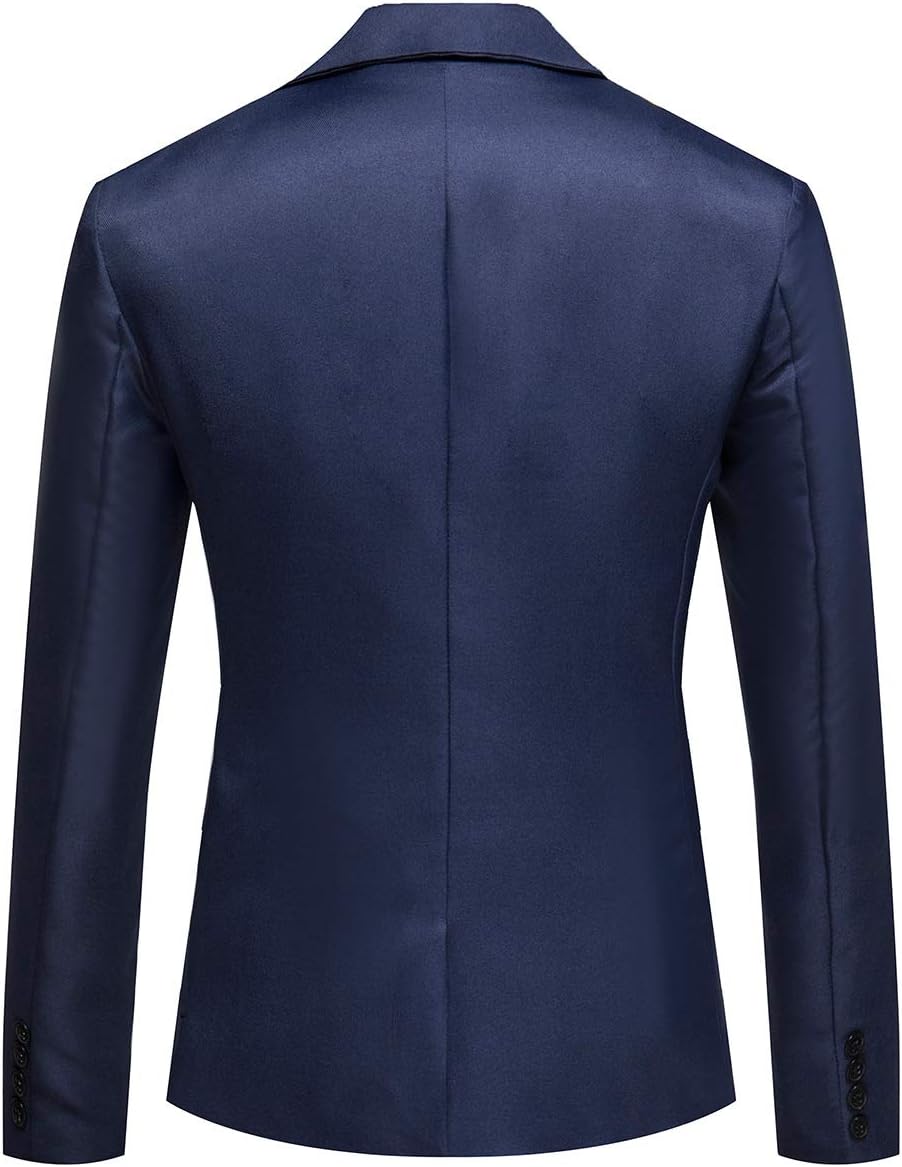 YOUTHUP Sakko Herren Leichter Regular Fit Anzug Jacke für Männer Freizeit Jackett Blazer Marine M, M