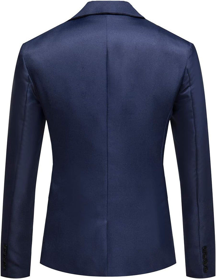 YOUTHUP Sakko Herren Leichter Regular Fit Anzug Jacke für Männer Freizeit Jackett Blazer Marine M, M