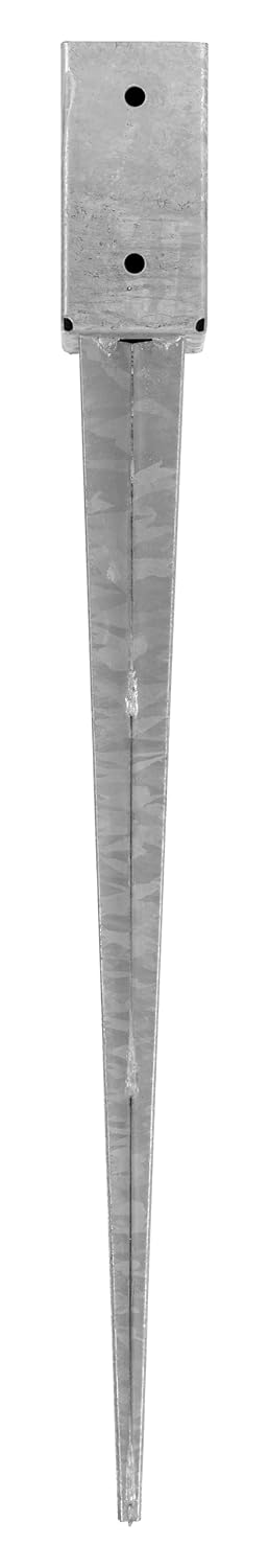 ADGO Einschlagbodenhülse - 4er Set Pfostenträger 80x80 Länge 750 mm - Zaunpfostenträger - Bodenanker