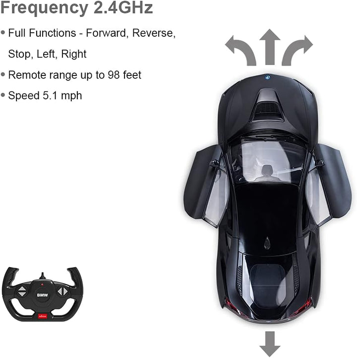 Rastar RC Auto | 1:14 BMW i8 Funkferngesteuertes Spielzeugauto, Modellfahrzeug, öffnen der Türen per