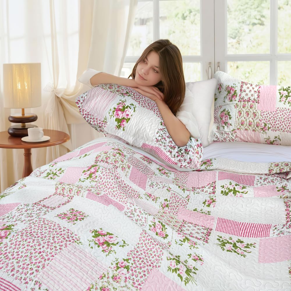 Emma Barclay, 100% Polyester Cotswold Tagesdecke Doppelbett Rosa, Rose Doppelbett Rose, Doppelbett R