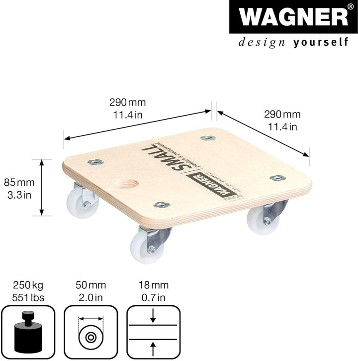 WAGNER Transporthilfe MM 1352 I 29 x 29 cm – ideal für Unhandliches, Geräte &amp; Möbel I Tragkraft 250