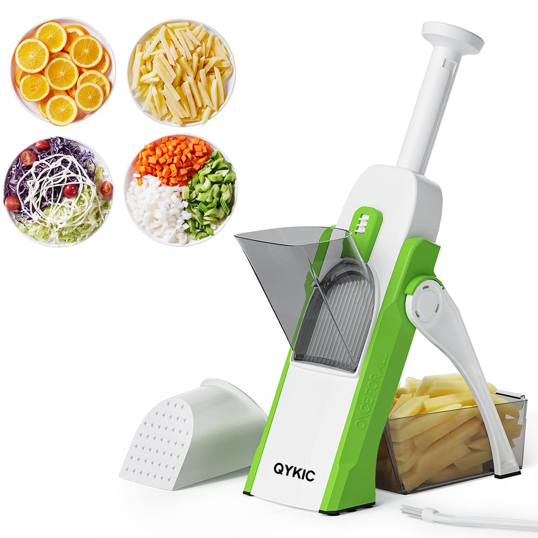QYKIC Gemüseschneider, ONCE FOR ALL Verstellbar Gemüsehobel Genius Mandoline Vegetable Slicer Kartof