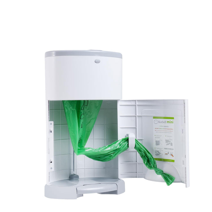 Korbell Mini - Windelbehälter 9 L Handfreier und Ökologisch + 1 Nachfüllpackung