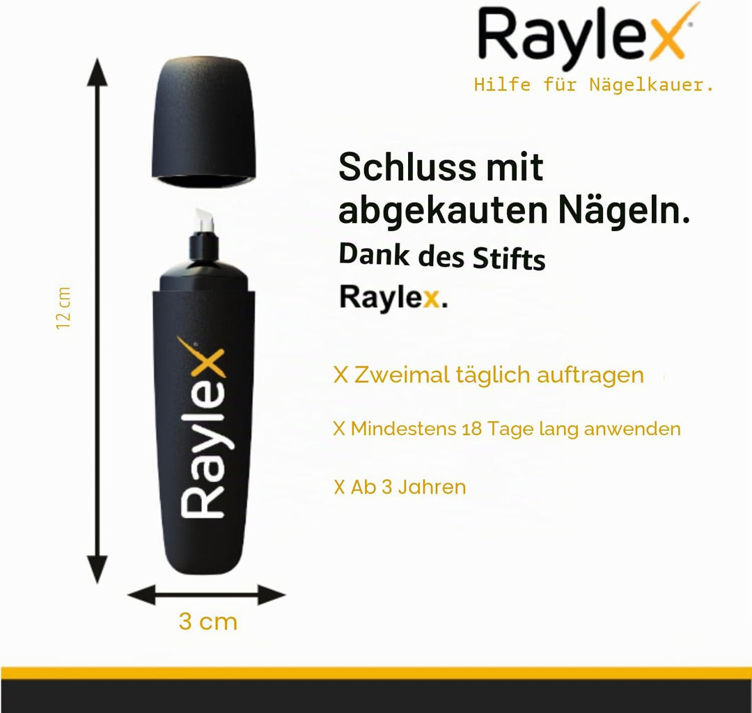 Raylex Stift anti Fingernägel kauen - nägelkauen stoppen für Kinder ab 3 & Erwachsene - Bitterer und