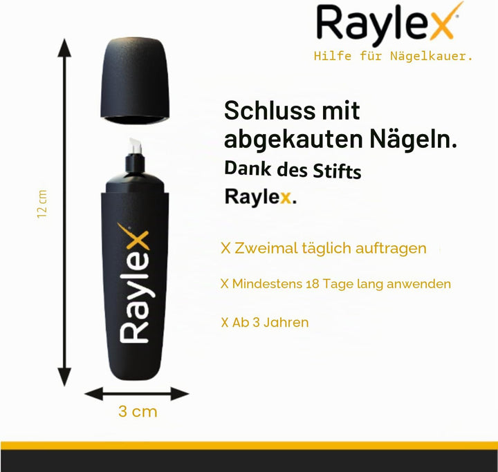 Raylex Stift anti Fingernägel kauen - nägelkauen stoppen für Kinder ab 3 & Erwachsene - Bitterer und