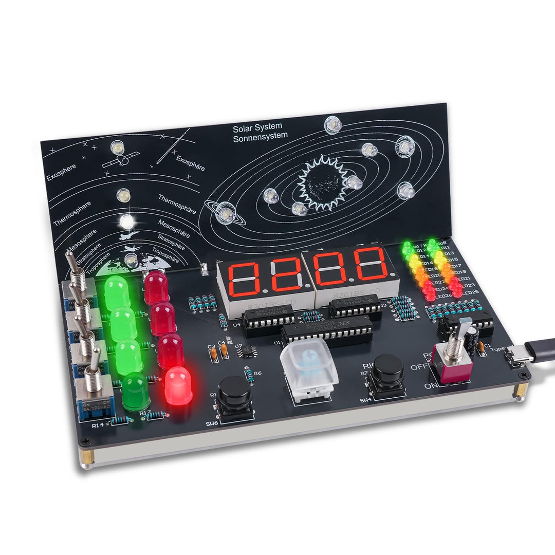 DIY Raumschiff Kontrollzentrum Löt Bausatz, LED Elektronik Bausatz Simulierter Raketenstart Lötset f
