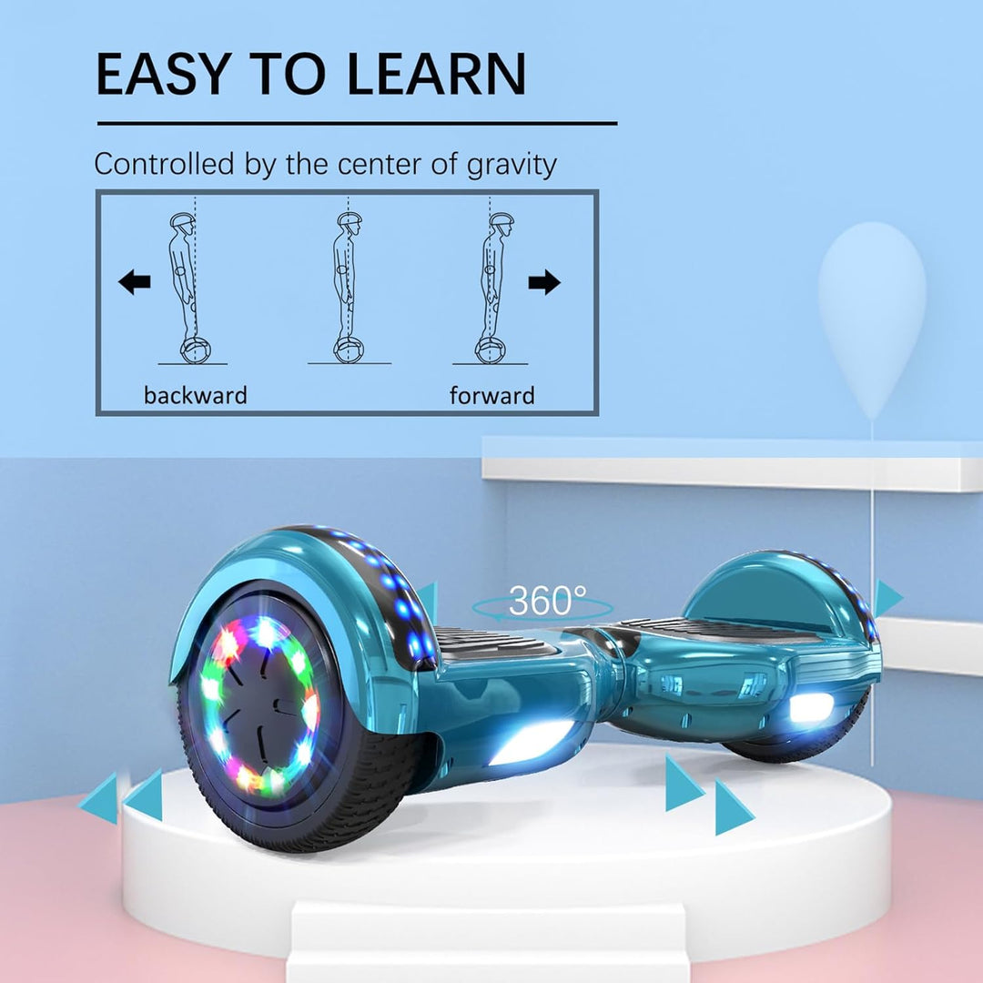 RCB Hoverboards 6,5 Zoll Skateboard Kinder und Jugendliche Hoverboards mit Bluetooth - Led Licht Seg