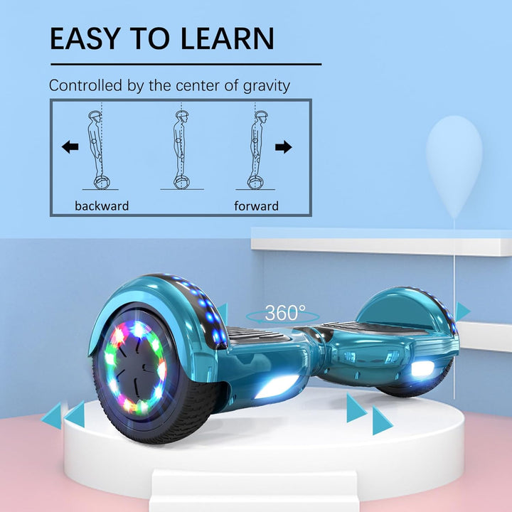 RCB Hoverboards 6,5 Zoll Skateboard Kinder und Jugendliche Hoverboards mit Bluetooth - Led Licht Seg