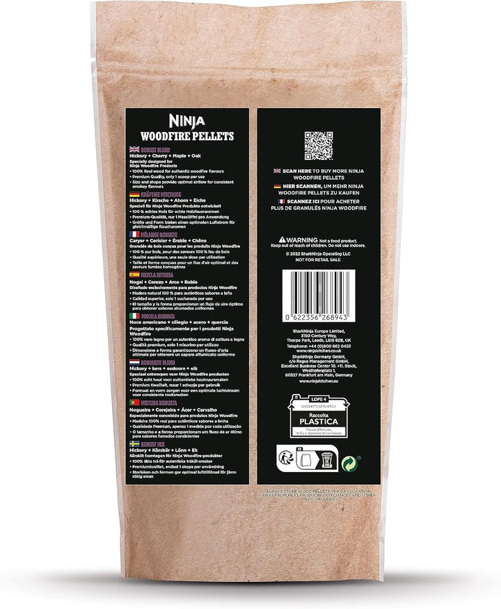 Ninja Woodfire Pellets Robuste Mischung 900 g, offizielle Ninja Woodfire Pellets, geeignet für Ninja