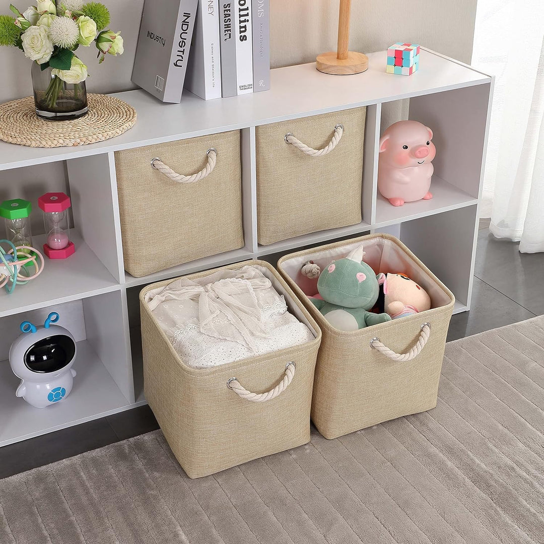 Mangata Aufbewahrungsbox Stoff,33 x 38 x 33 cm Grosser Grau Aufbewahrungskorb, Boxen Aufbewahrung fü