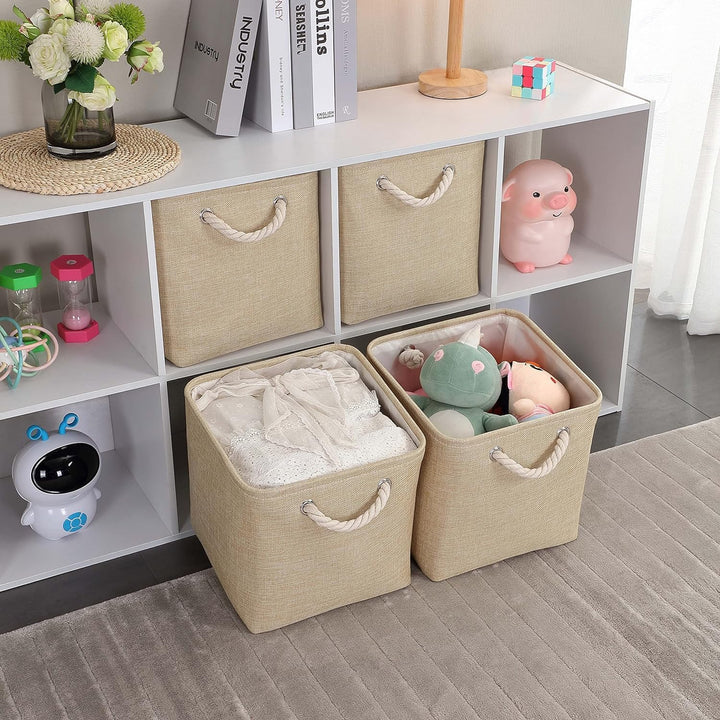 Mangata Aufbewahrungsbox Stoff,33 x 38 x 33 cm Grosser Grau Aufbewahrungskorb, Boxen Aufbewahrung fü