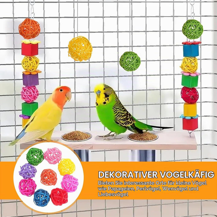 50 Stück Rattanbälle, 3cm Bunte Rattan Kugeln Haltbare Rattan-Kugeln Natürliches Material Sittich Ka