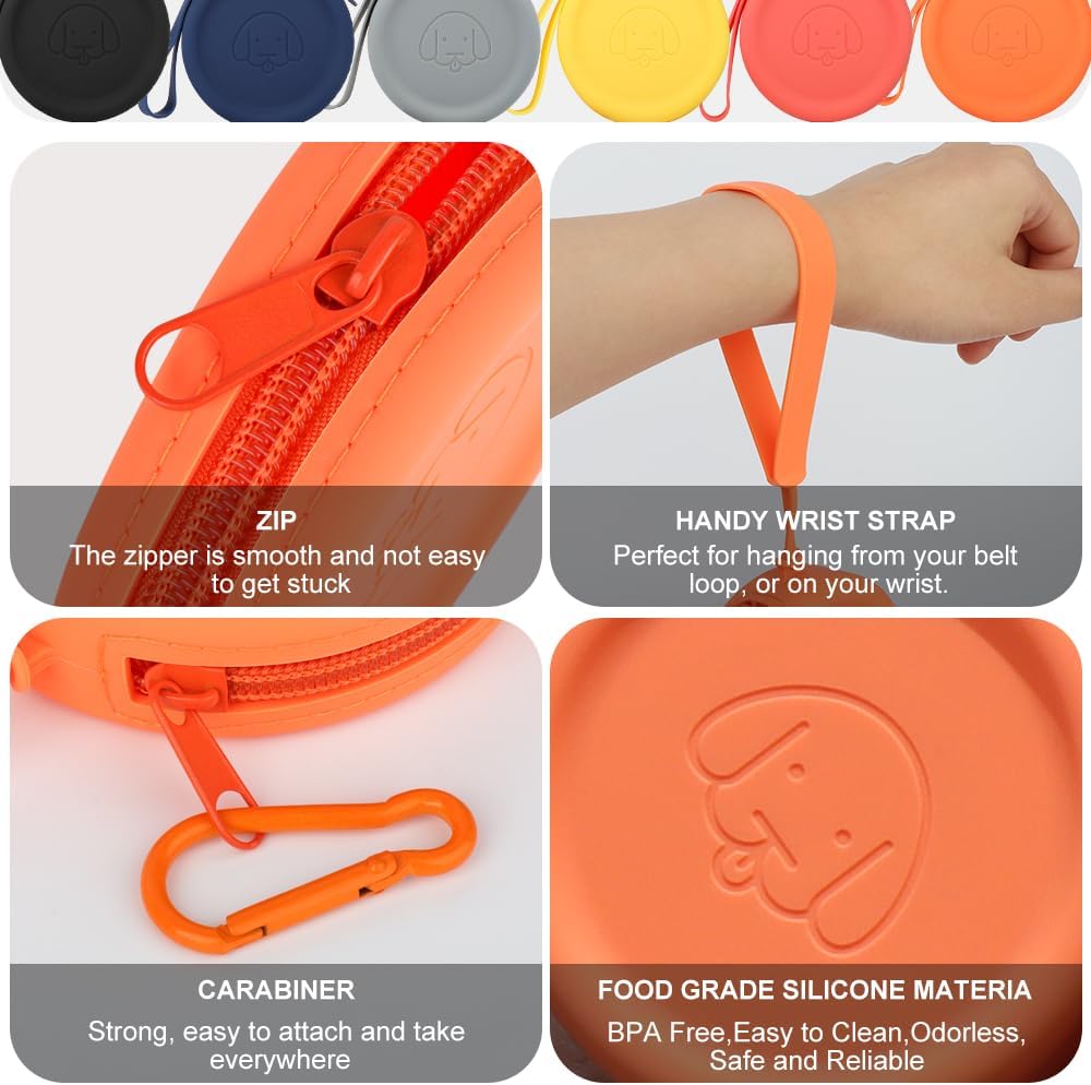 FIDWALL Leckerli-Tasche aus Silikon,2 Stück,Futtertasche für Hundetraining,Hundezubehör,Taschengröss