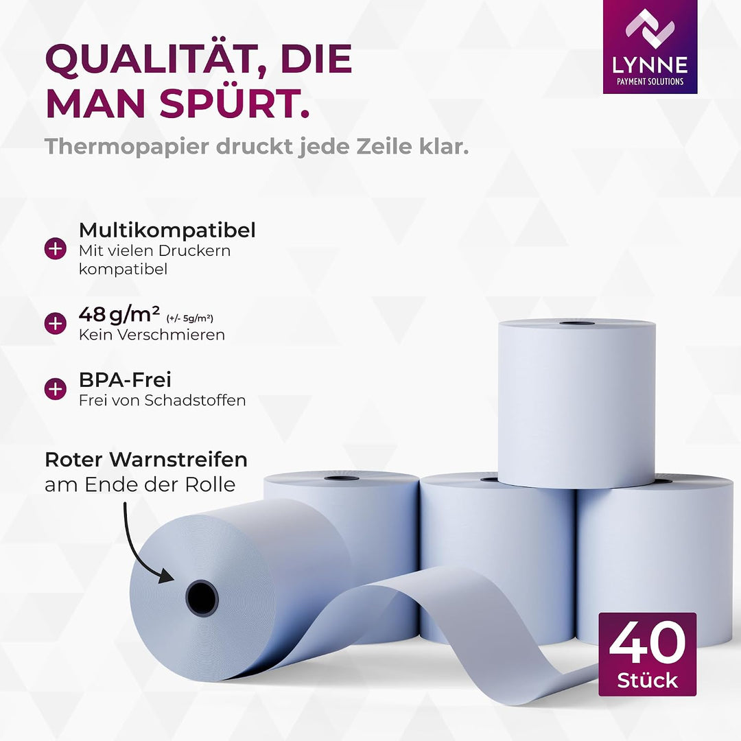 Phenolfreie ÖKO Thermorollen/Bonrollen/Kassenrollen / 80mm x 80m x 12mm (80x80x12) für alle gängigen