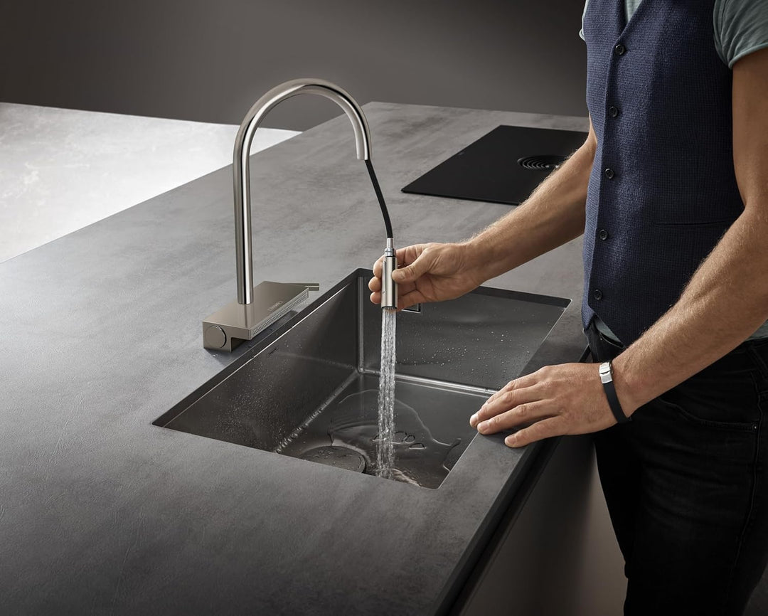 hansgrohe Küchenarmatur Aquno Select M81 (Wasserhahn Küche mit Abtropfsieb, 360° schwenkbar, auszieh