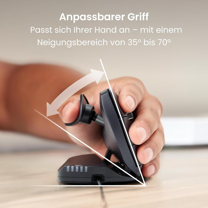 Contour Unimouse Ergonomische Maus | Einstellbare Neigung von 35°-70°, 6 programmierbare Tasten, Dau