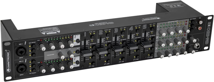 OMNITRONIC EM-650B MK2 Entertainment-Mixer | Multifunktionaler 5+2-Kanal-Mixer mit 3 Zonen, Schwarz