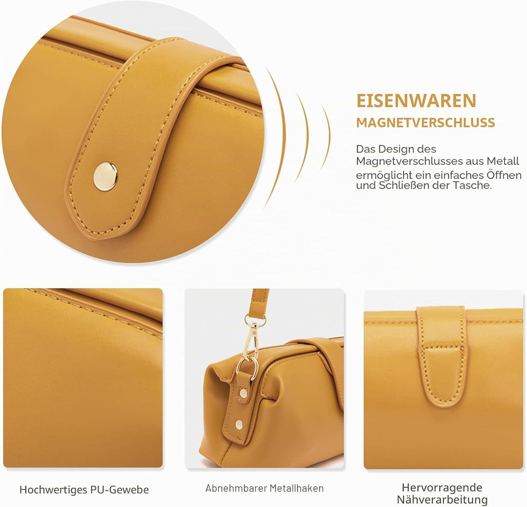 NICOLE &amp; DORIS Klein Umhängetasche Schultertasche Damen Crossbody Tasche Leichte Kuriertasche PU Led