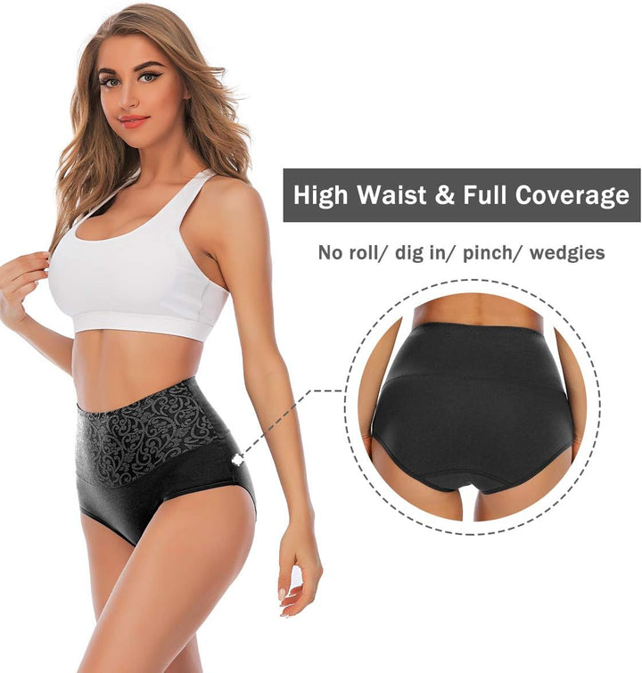 YaShaer Unterhosen Damen Baumwolle Hohe Taille Slips Hoher Taillenslip für Frauen Mehrpack, M Mehrfa
