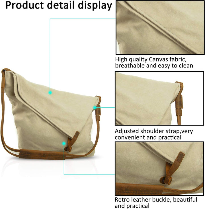 FANDARE Retro Umhängetasche Männer/Frauen 13 Zoll Laptop Business Crossbody Bag Outdoor Reise Campin