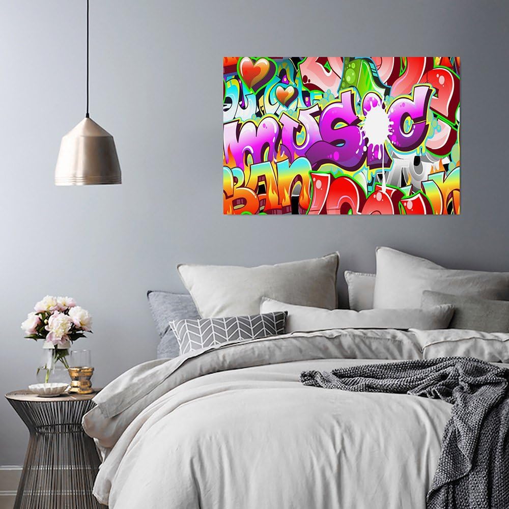 Feeby Bilder Inschrift Graffiti Musik 70x50 cm Wohnzimmer Schlafzimmer Büro Flur Küche Wandbilder Mo