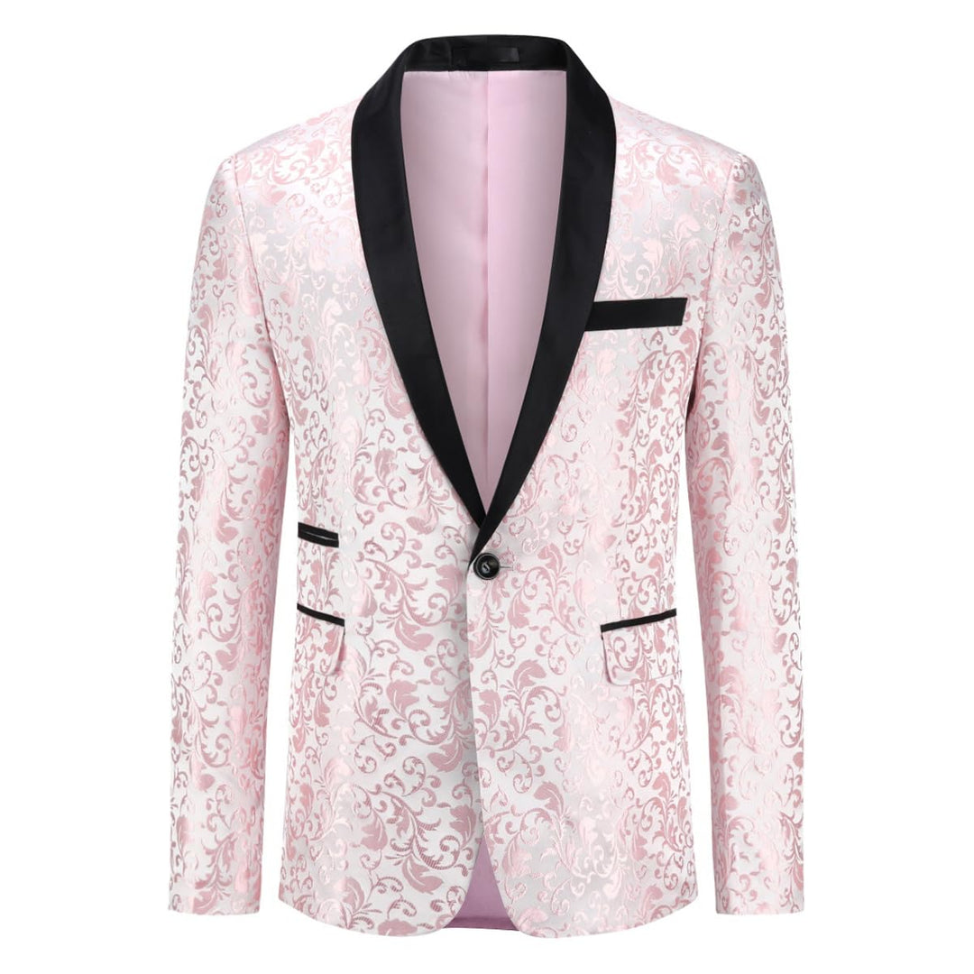 Allthemen Sakko Herren Slim Fit Jacquard Bunte Sakko Casual Blazer Glitzer Smokingjacke Anzugjacke f