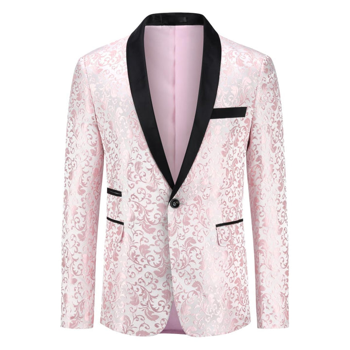 Allthemen Sakko Herren Slim Fit Jacquard Bunte Sakko Casual Blazer Glitzer Smokingjacke Anzugjacke f