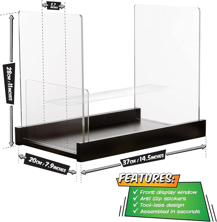 Comicbuch-Aufbewahrungshalter, Vitrine für Sammler – zum Patent angemeldete Comicbox aus Holz und Ac
