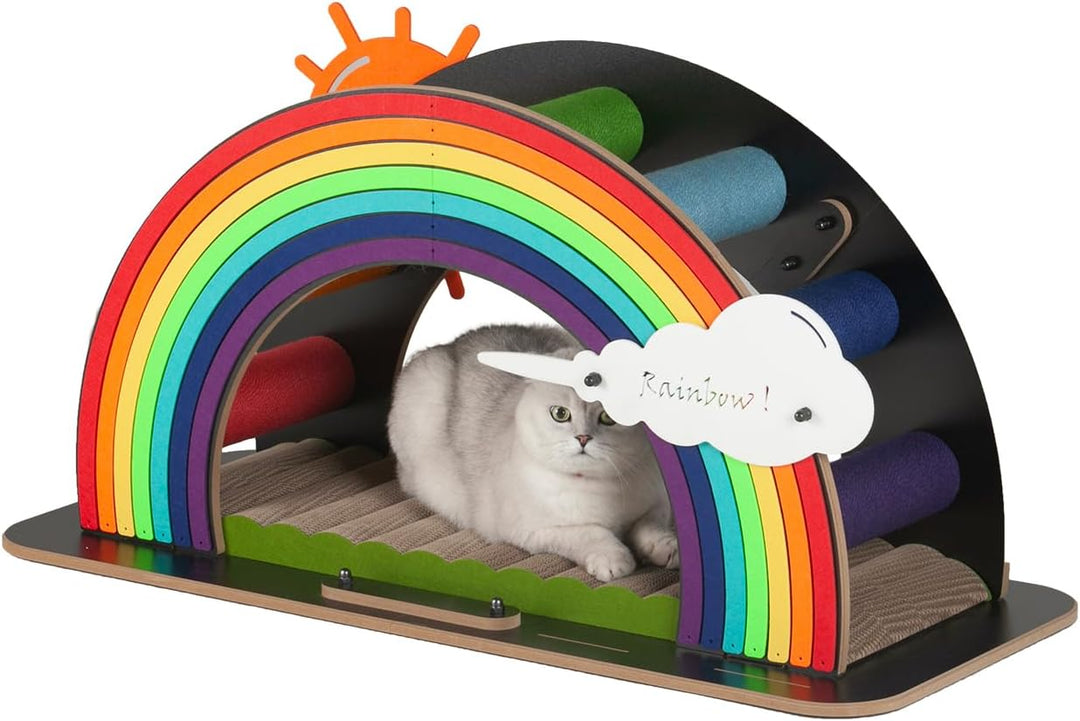 CanadianCat Company | Design-Kratzmöbel Rainbow - bunt | Kletter-Bogen mit Kratzbrett | 105 x 45 x 5