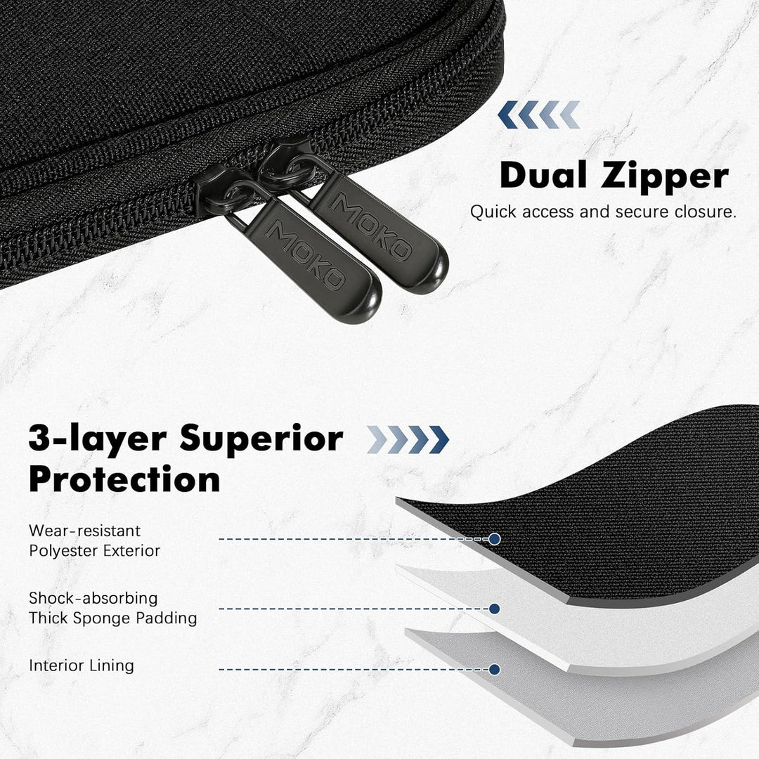 MoKo 13,3-14 Zoll gepolsterte Laptoptasche Schutztasche für neuen 13-Zoll Mac Air/Pro M4, 14" Mac Pr