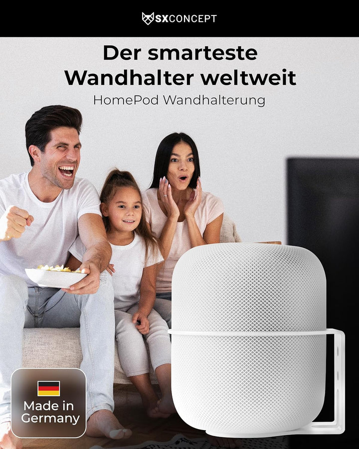 Homepod Wandhalterung | für Apple Homepod und Homepod 2 | optimale Raumoptik & platzsparend | Gerade