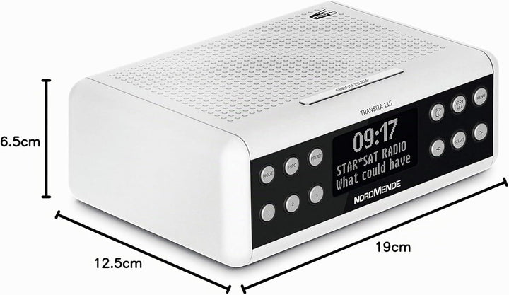 Nordmende Transita 115 – Digital-Radiowecker (DAB+/UKW Uhrenradio mit doppeltem Alarm, Sleep Timer,