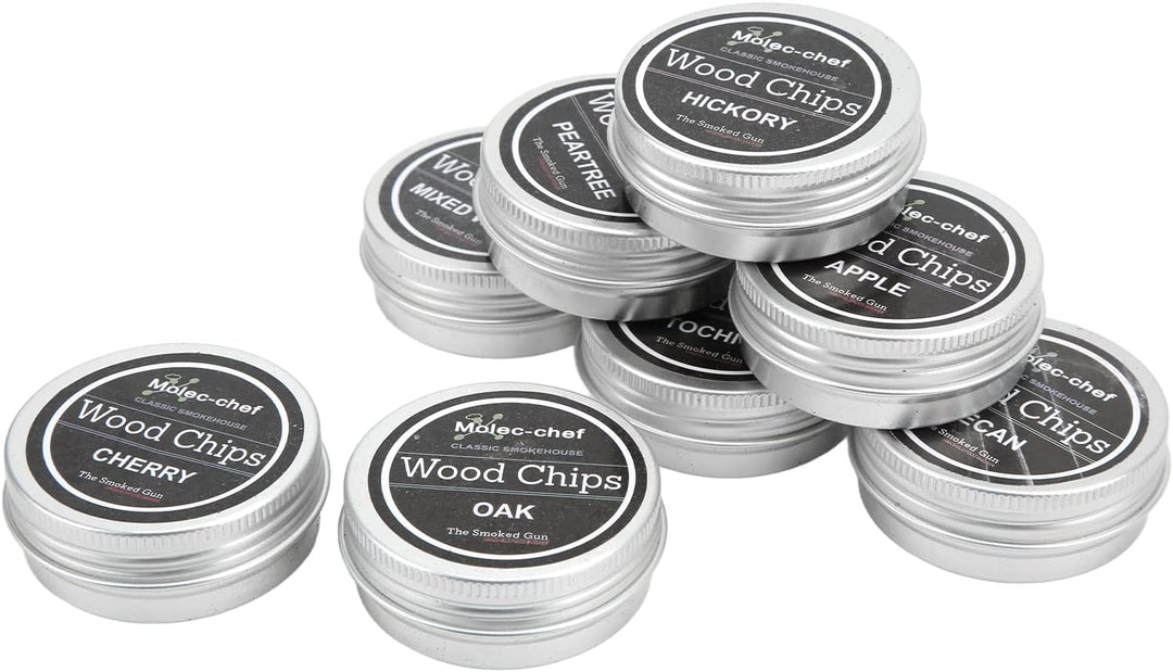 8 STÜCKE Räucherholz-Chips, Whisky-Holz-Chips-Cocktail-Raucher-Kit für Anfänger, Professionelle Bark