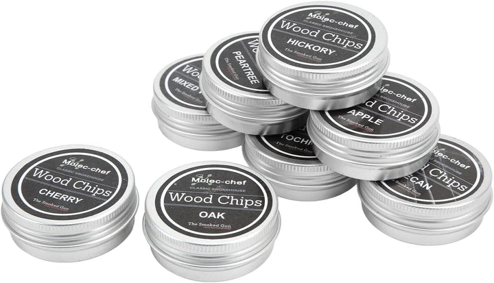 8 STÜCKE Räucherholz-Chips, Whisky-Holz-Chips-Cocktail-Raucher-Kit für Anfänger, Professionelle Bark