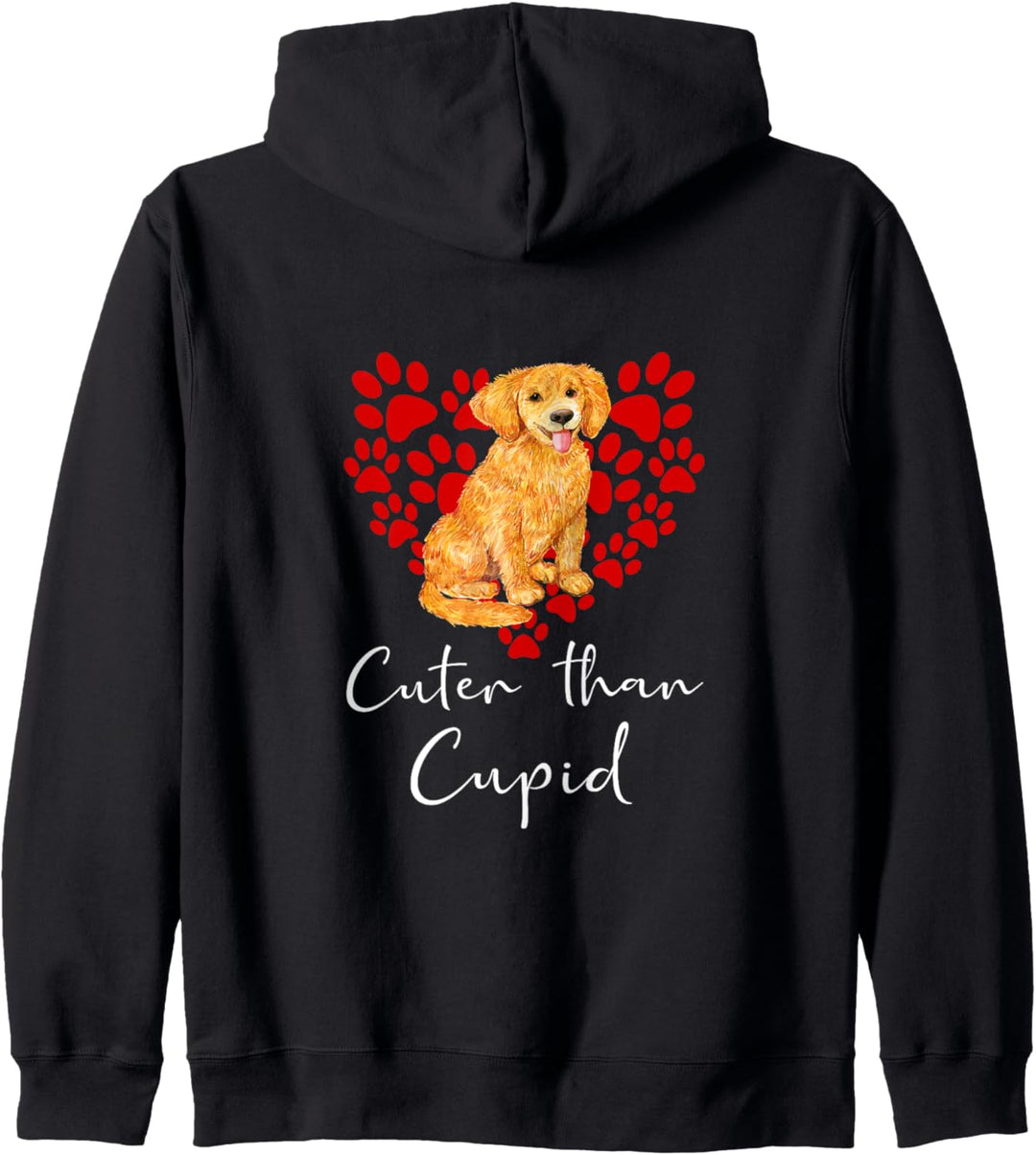 GOLDEN RETRIEVER Cuter Than Cupid GOLDIE Hunde Valentinstag Kapuzenjacke
