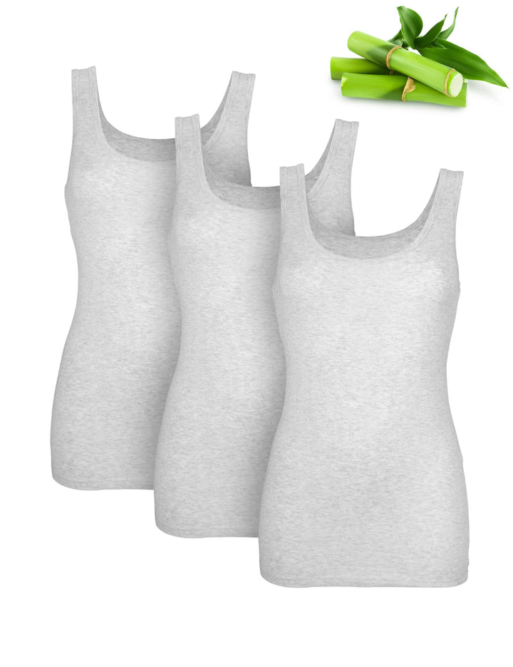 Basic Treasure 3er-Pack Unterhemden Damen, Spaghettiträger Top Damen, Premium Bambus Unterhemd Damen