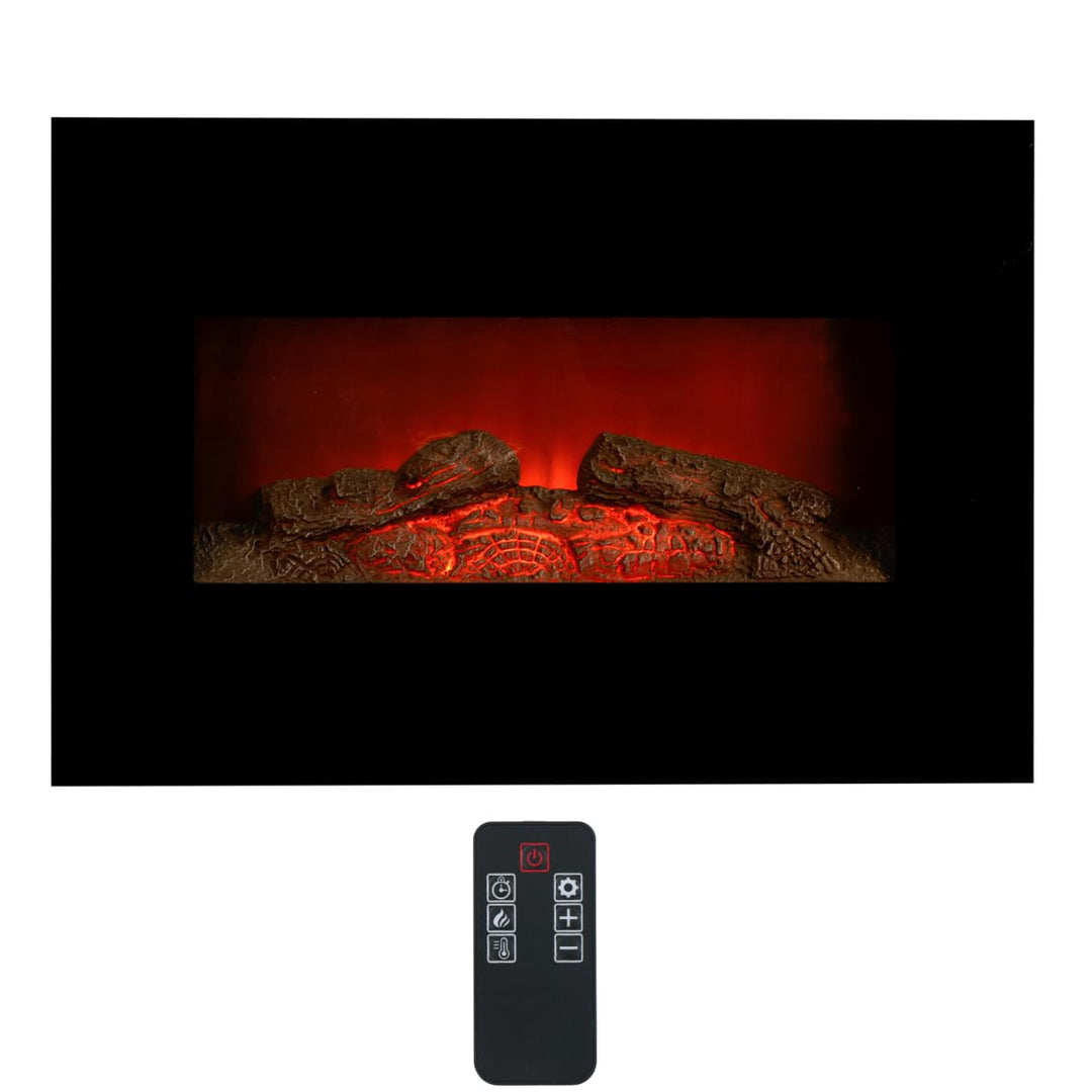 Classic Fire Elektrischer Kamineffekt-Ofen-1800W, Schwarz, 13x66x46 cm